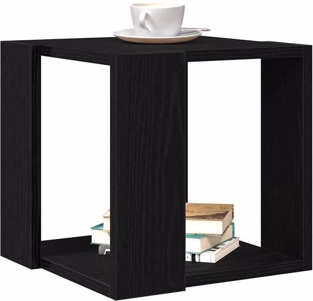 Berkfield Home Modern Square Coffee Table in Black Oak MDF, W/D/H: 32 x 32 x 30 cm – 1