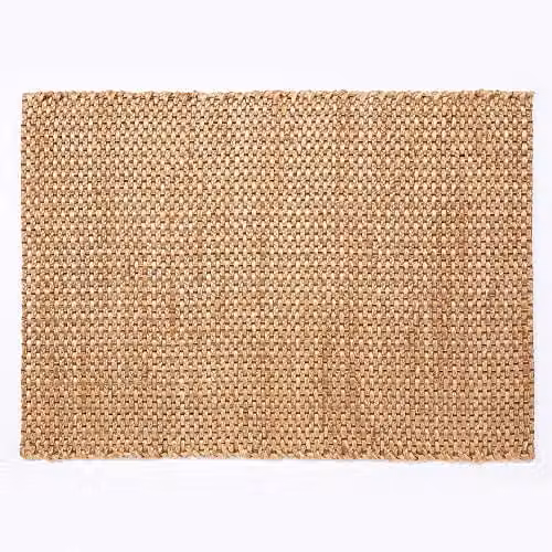 NATURELLE Hand Braided Jute Square Rug, Brown, W: 120 cm, D: 170 cm – 1
