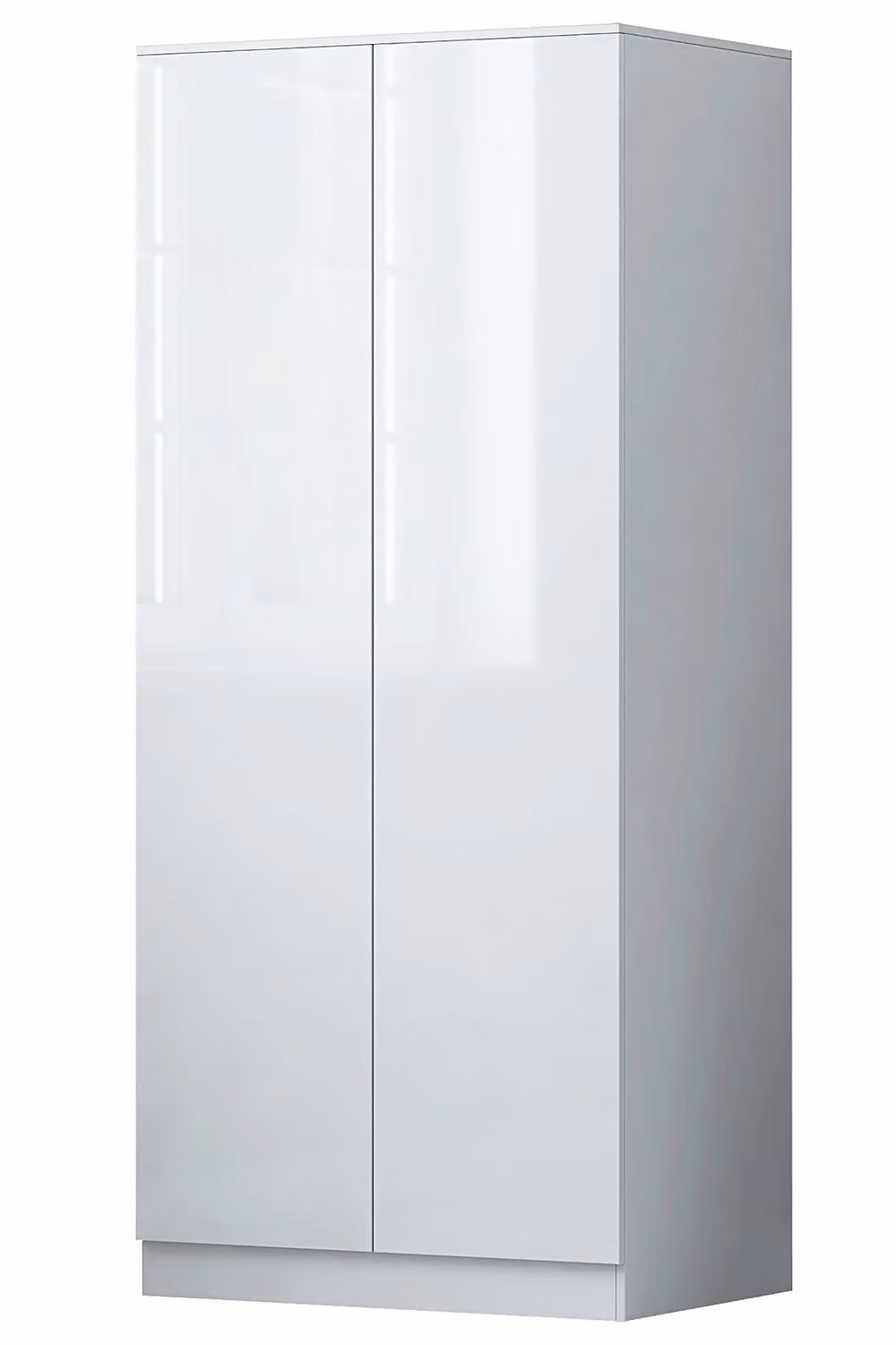 FWStyle Stora White Gloss 2 Door Double Wardrobe with Soft Close and Push to Open, H 180 x W 80 x D 50 cm – 3