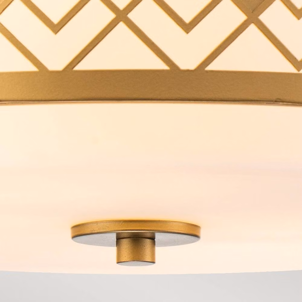 Netlighting Ziggy 2 Light Cylindrical Pendant Ceiling Light in Gold/Brass