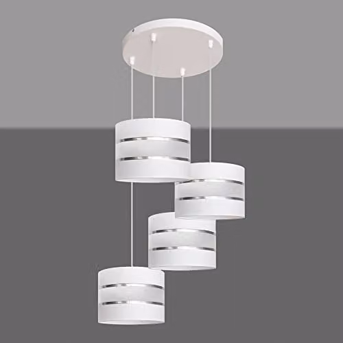 Netlighting Helam Helen Cluster Pendant Ceiling Light in White and Silver, Diameter: 35 cm – 2