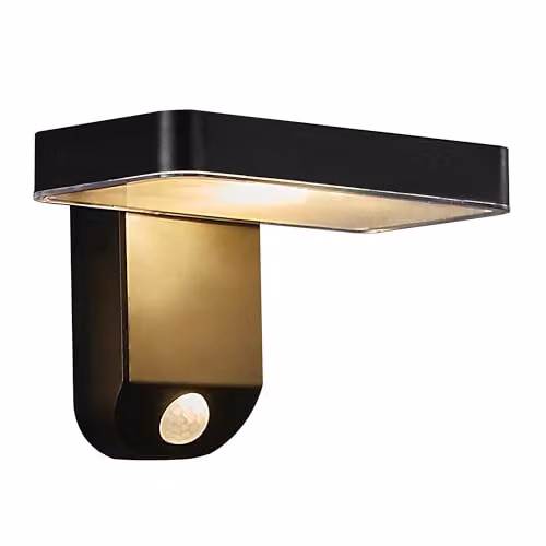 Nordlux Rica Solar LED Outdoor Wall Light, Black Plastic, IP44, Warm White 3000k with Motion and Dusk Sensors