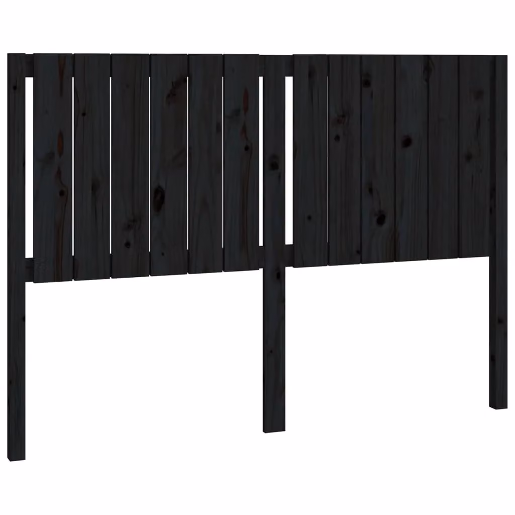 Berkfield Home Rustic Solid Wood Pine Bed Headboard, Black, W: 145.5 cm, D: 4 cm, H: 100 cm – 2