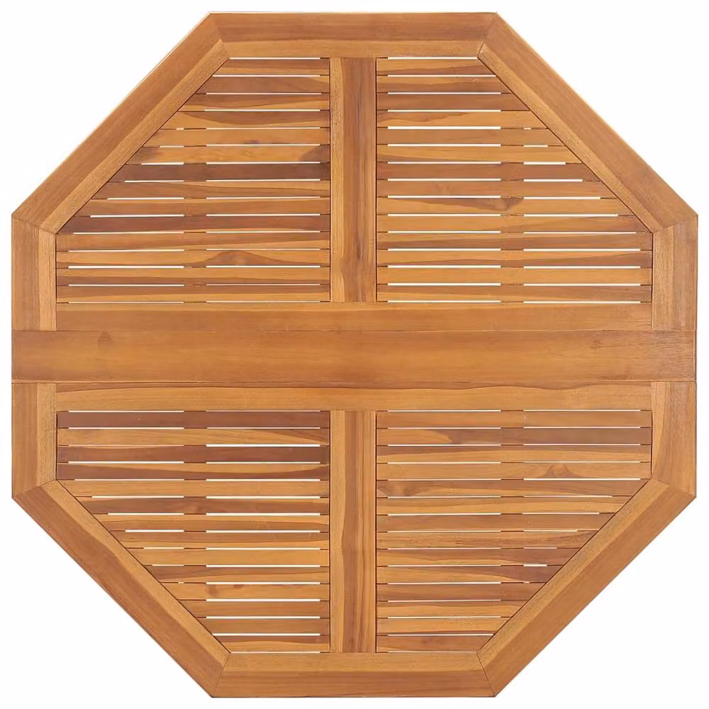 Berkfield Home Durable Folding Garden Dining Table in Brown Solid Teak Wood, W/D/H: 110 x 110 x 75 cm – 2
