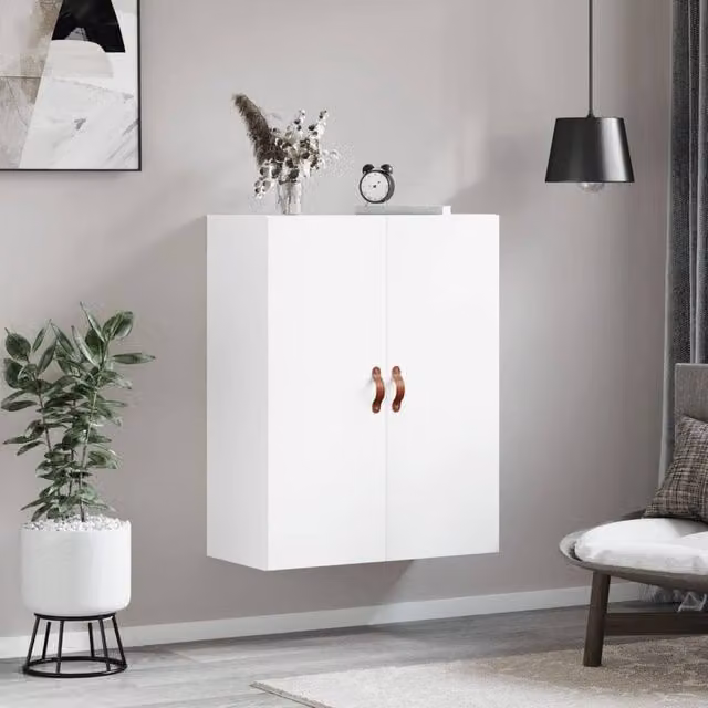 Berkfield Home Wall Mounted Cabinet in White, W/D/H: 69.5 x 34 x 90 cm