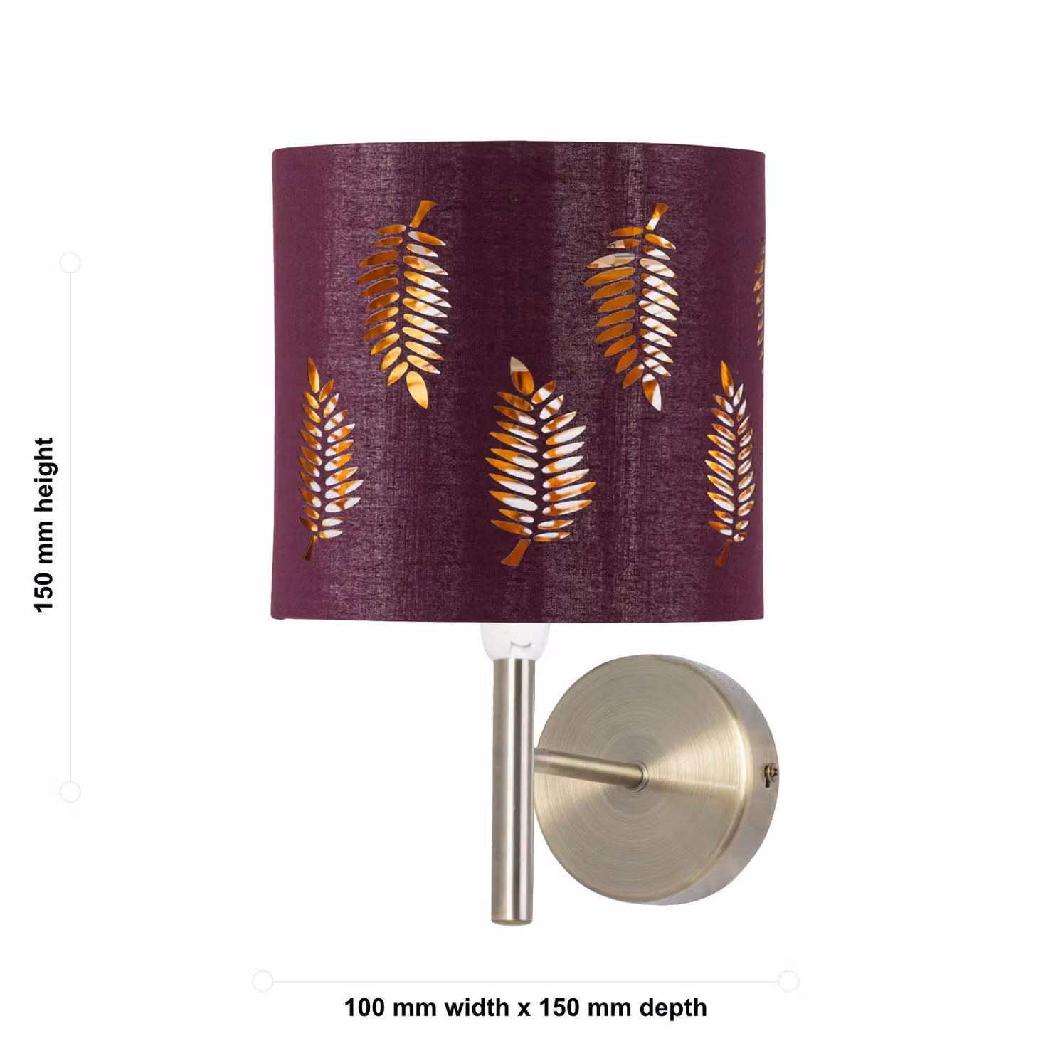 First Choice Lighting Brea Antique Brass Wall Light with Red Fabric Shade – 4