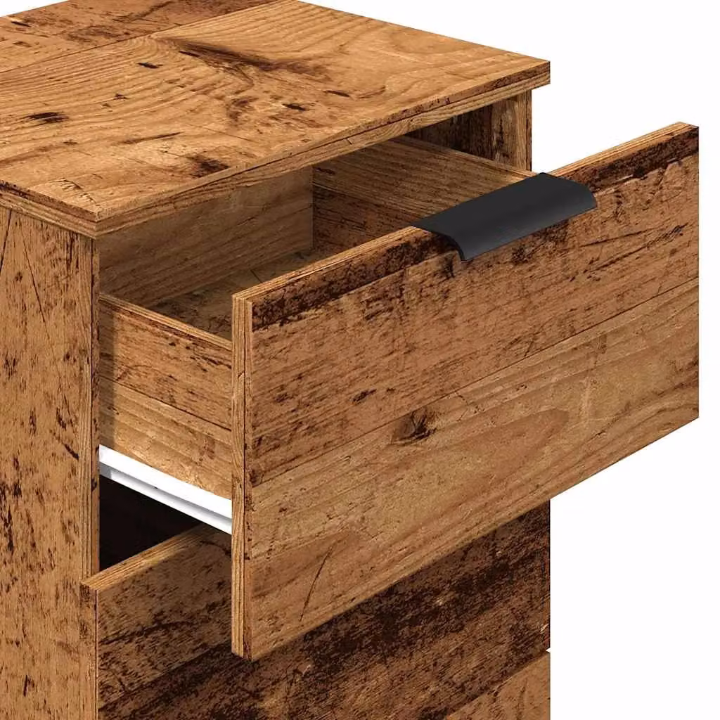 Berkfield Home Set of 2 Bedside Cabinets in Old Wood Brown, W/D/H: 40 x 36 x 65 cm – 7