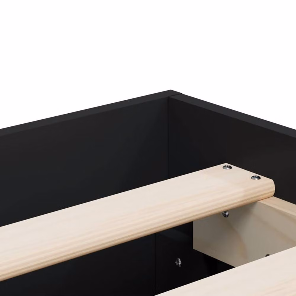 Berkfield Home Modern Bed Frame with Drawers in Black, W/D/H: 160 x 200 cm – 4