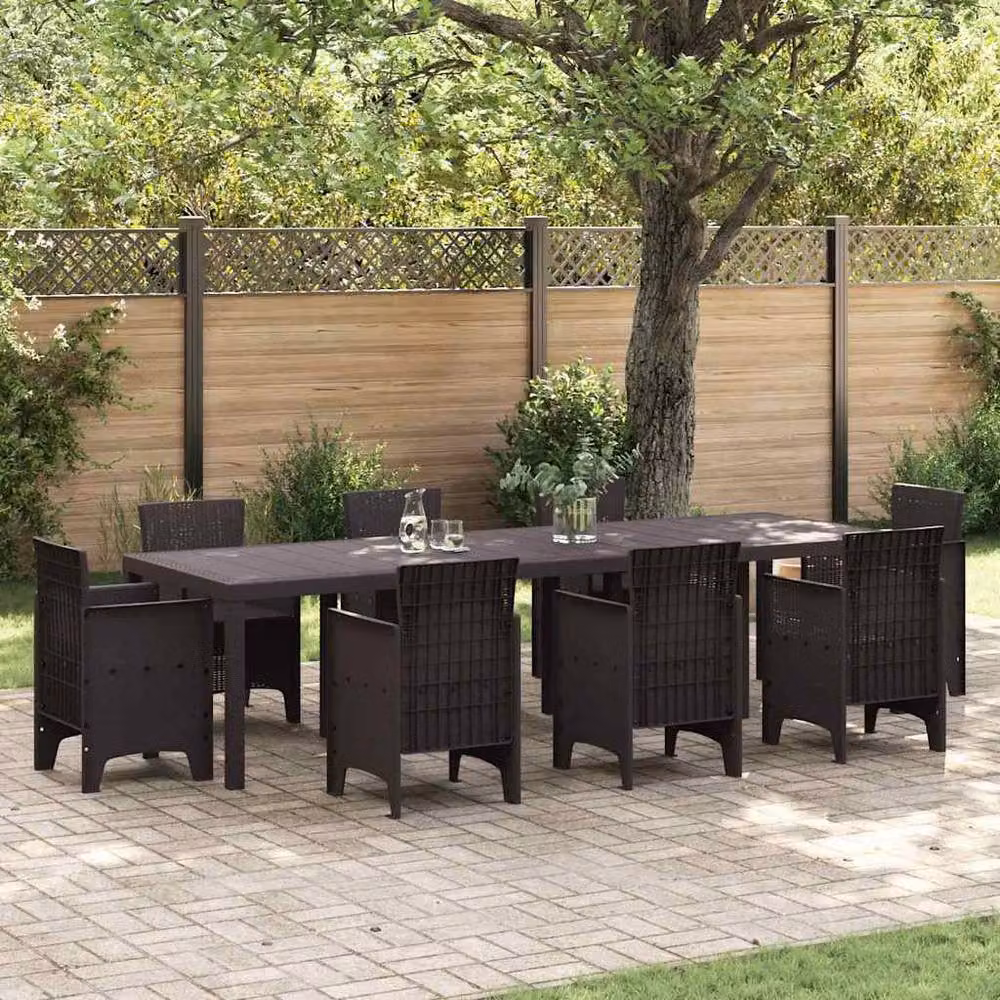 Berkfield Home Brown Poly Rattan Extendable Rectangular Garden Table W/D/H: 300 x 100 x 73 cm – 2