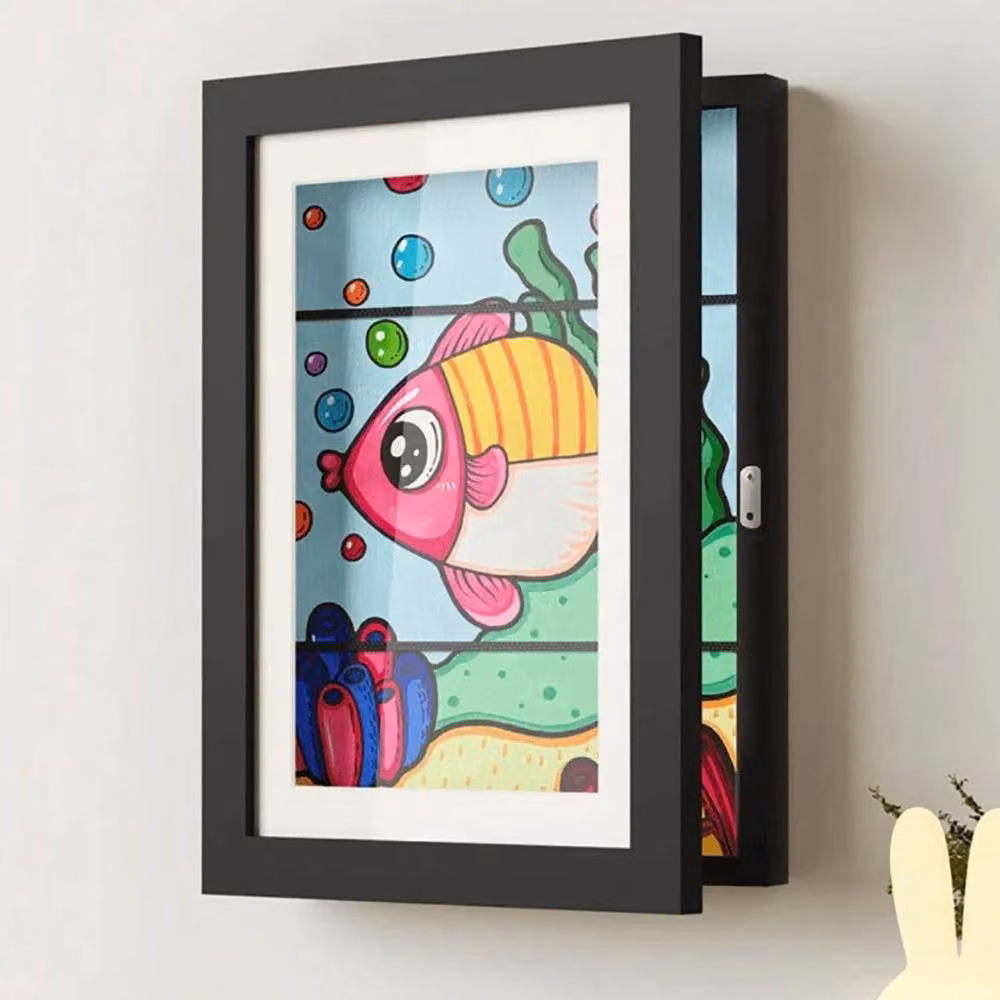 NESTLUNE Black Square Artwork Display Photo Frame for 150 A4 Pictures, W 100 cm x H 100 cm – 3