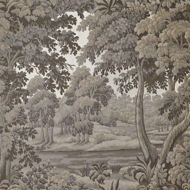 House of Hackney Plantasia Wallpaper in Cedar Grey with Botanical and Floral Vintage Design