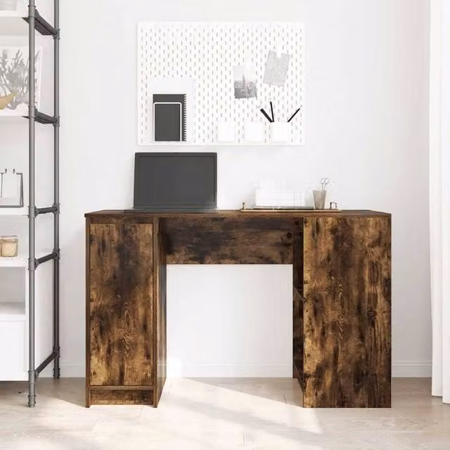 Berkfield Home Smoked Oak Writing Desk in Brown, W/D/H: 120 x 42 x 76 cm – 1