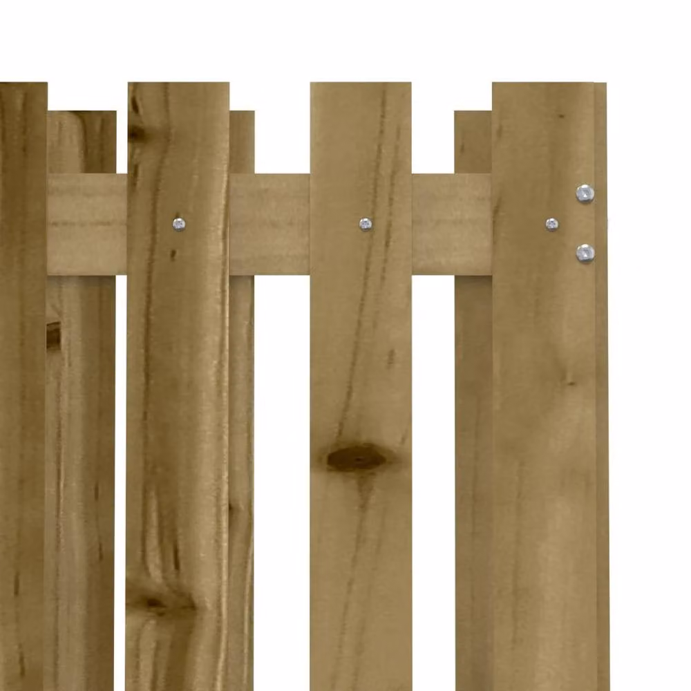 Berkfield Home Beautiful Garden Planter with Fence Design in Brown, W/D/H: 70 x 70 x 70 cm – 4