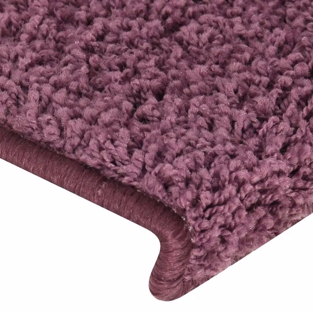 Berkfield Home Self-Adhesive Carpet Stair Treads, 15 Pieces, Dark Purple, W: 65 cm, D: 21 cm, H: 4 cm – 4