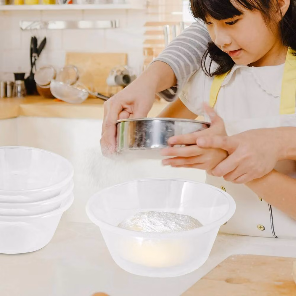 BARGAINS-GALORE Set of 4 Transparent Plastic Round Nesting Deep Mixing Bowls, Diameter: 30 cm – 2