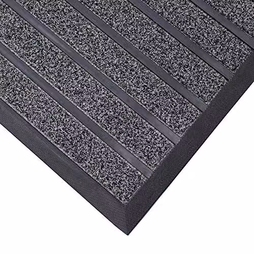 JVL Dirt Stopper Pro Rectangular Scraper Entrance Door Mat, Grey, W/D/H: 75 x 45 x 5 cm – 4