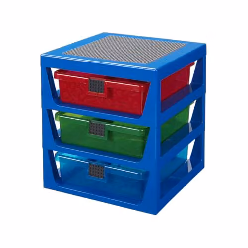 LEGO Room Copenhagen 3-Drawer Storage Rack in Blue