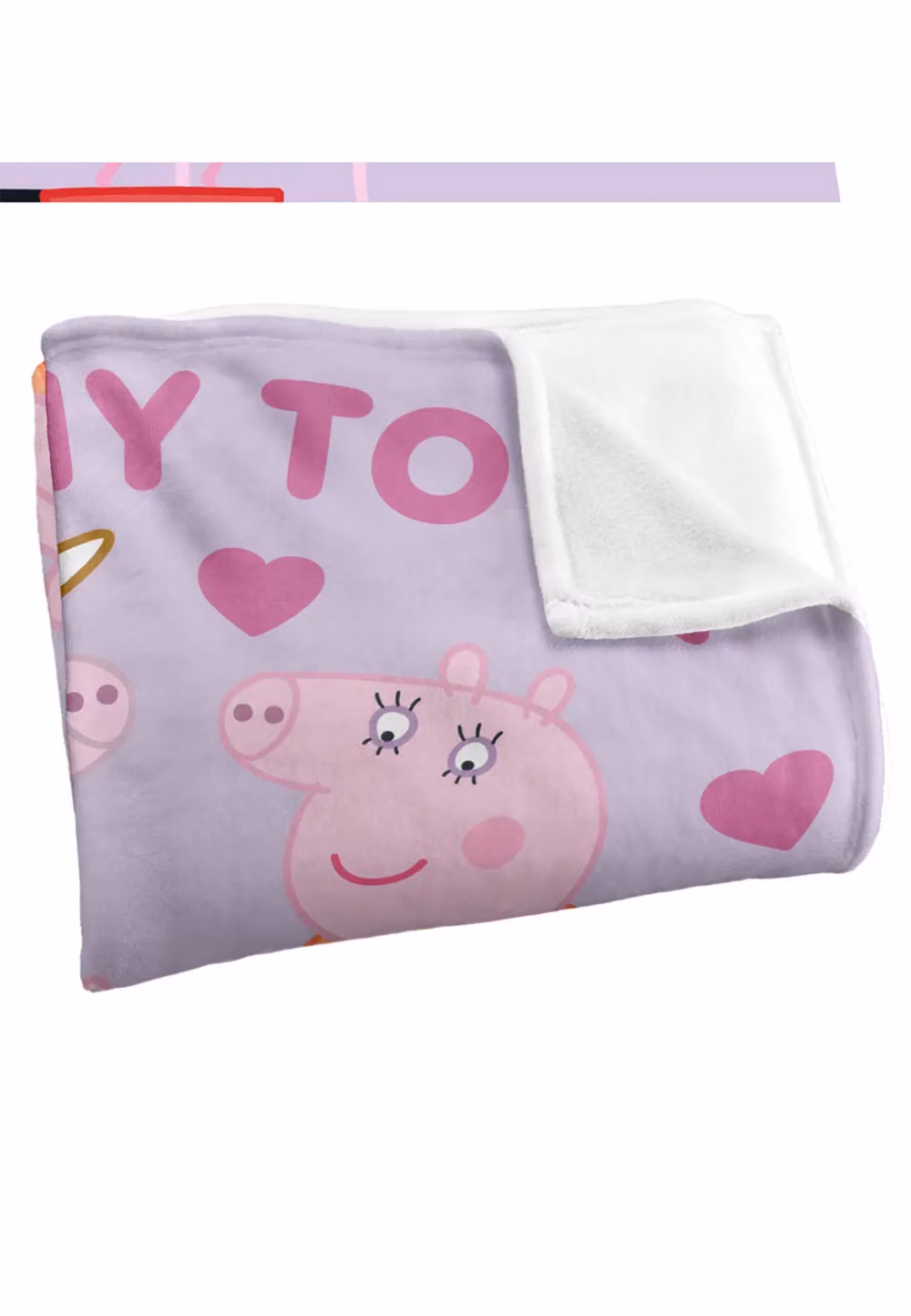 Hasbro Peppa Pig Granny Pig Silky Touch Fleece Blanket, White, W/D/H: 152.4 x 127 x 1 cm – 2
