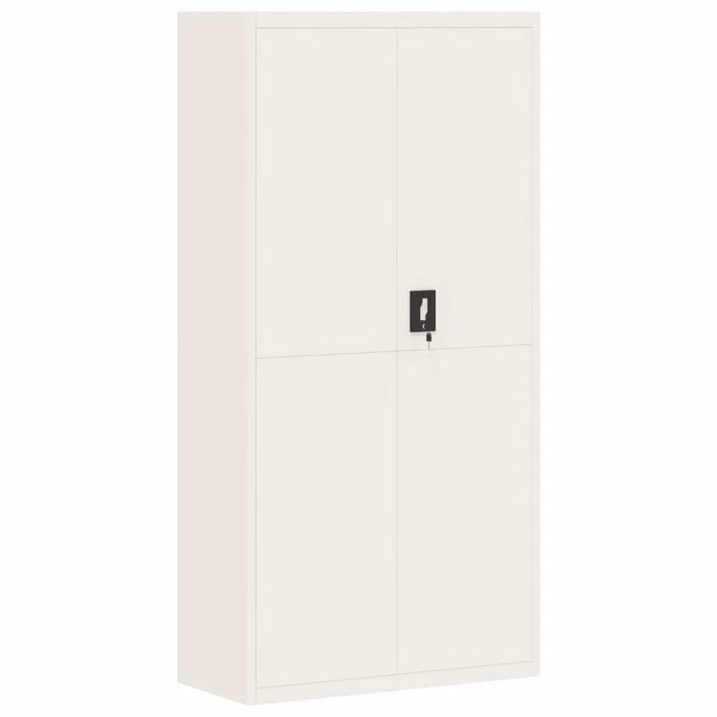 Berkfield Home White Steel File Cabinet with Adjustable Shelves and Lock, W/D/H: 90 x 40 x 180 cm – 2