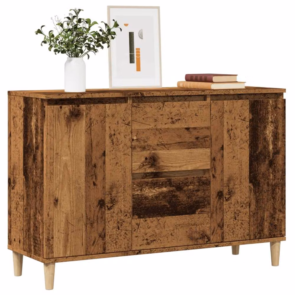 Berkfield Home Rustic Old Wood Sideboard in Brown, W/D/H: 102 x 35 x 70 cm – 2