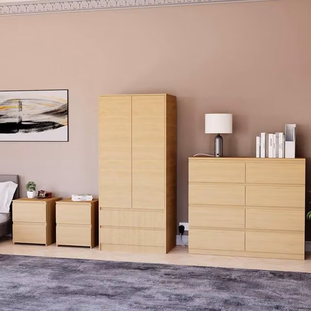 Vida Designs Modern Brown 4 Piece Bedroom Set