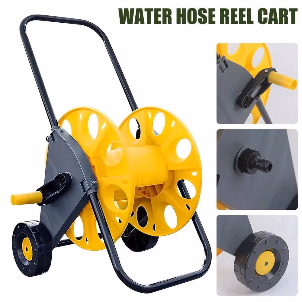 SPETLEK Garden Hose Reel Trolley with 60m Water Pipe in Yellow – 2