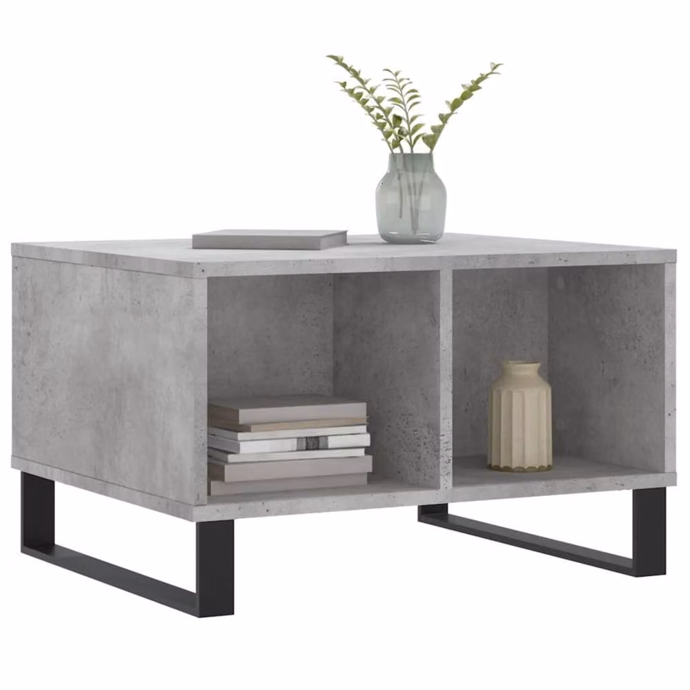 Berkfield Home Modern Grey Coffee Table with Sled Base, W: 60 cm, D: 50 cm, H: 36.5 cm – 3