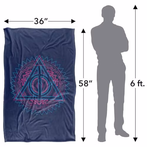 LOGOVISION Harry Potter Deathly Hallows Super Soft Fleece Throw Blanket, Multicolour, W: 91.44 cm x D: 91.44 cm x H: 147 cm – 4