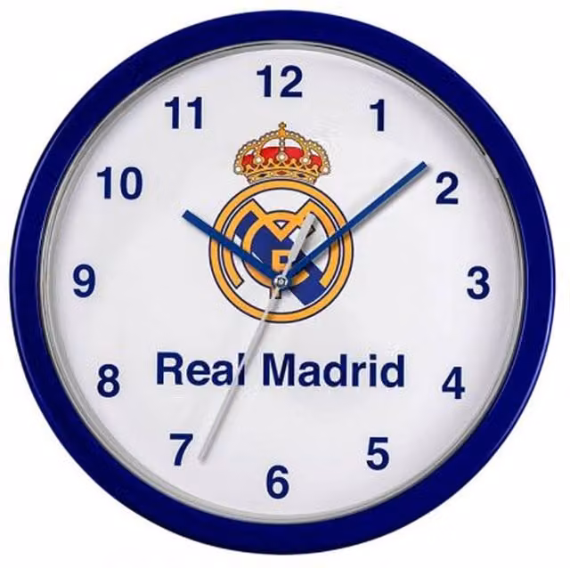 Real Madrid CF Crest Analog Quartz Wall Clock in White