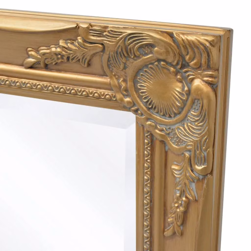 Berkfield Home Antique Baroque Style Rectangular Wall Mirror, Gold, W: 100 cm, H: 50 cm – 5