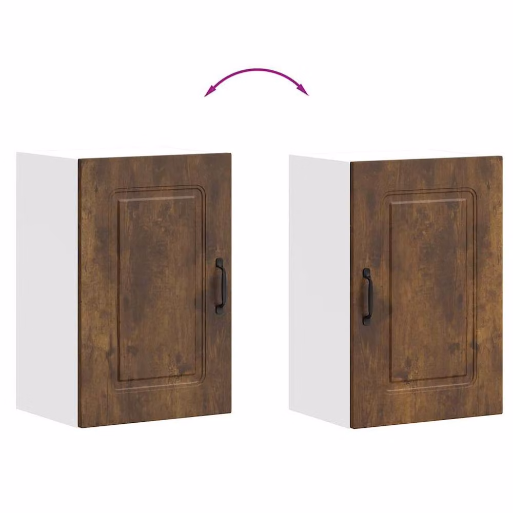 Berkfield Home Kalmar Kitchen Wall Cabinet in Smoked Oak Brown, W/D/H: 60 x 40 x 31 cm – 4