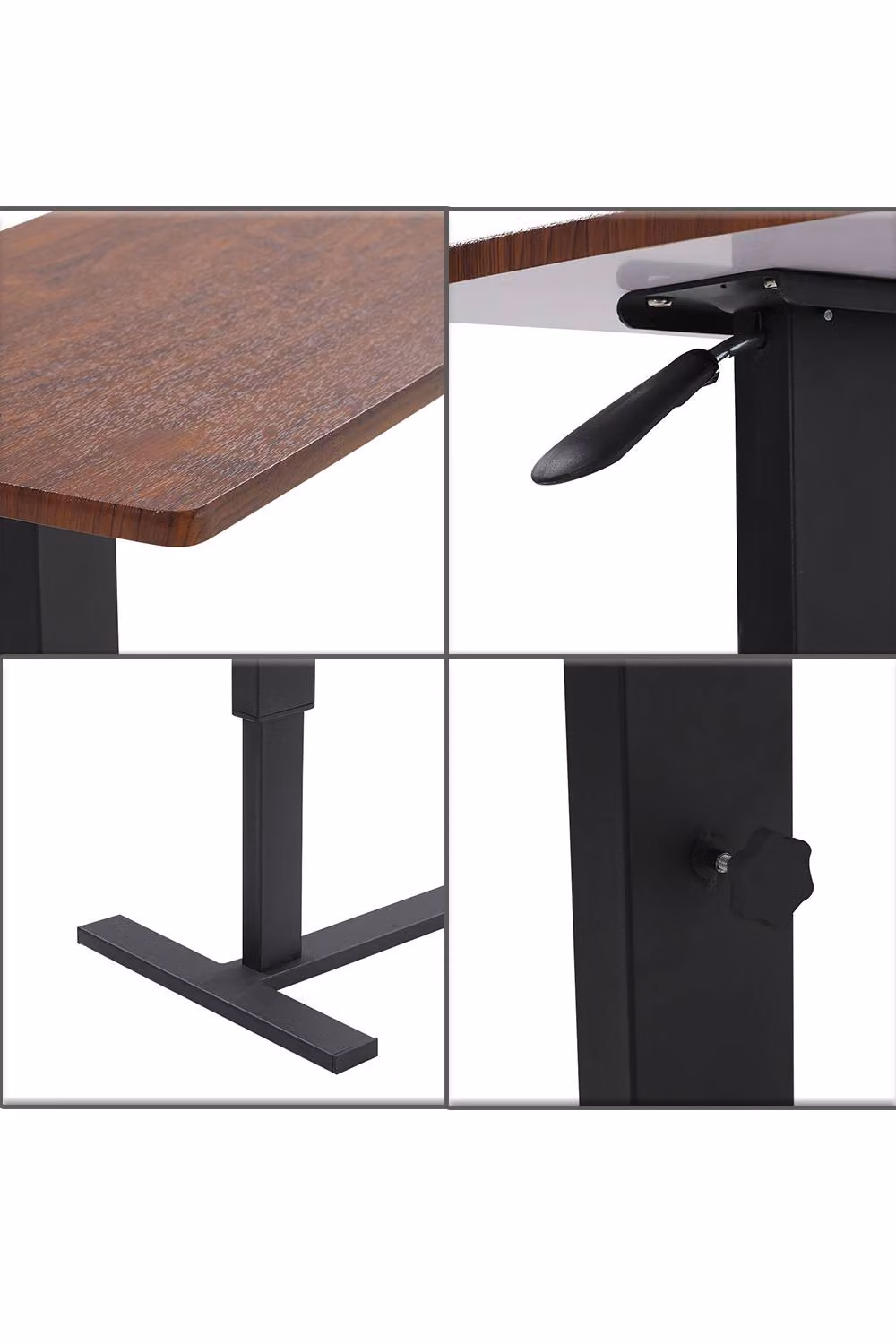 H&O Direct C-shaped Height-Adjustable Portable Overbed Desk in Walnut – 5