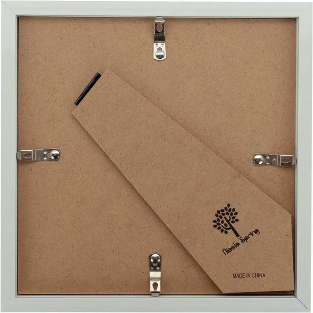Nicola Spring 2 Piece Square 3D Shadow Box Photo Frame Set in White with Glass Aperture – 3