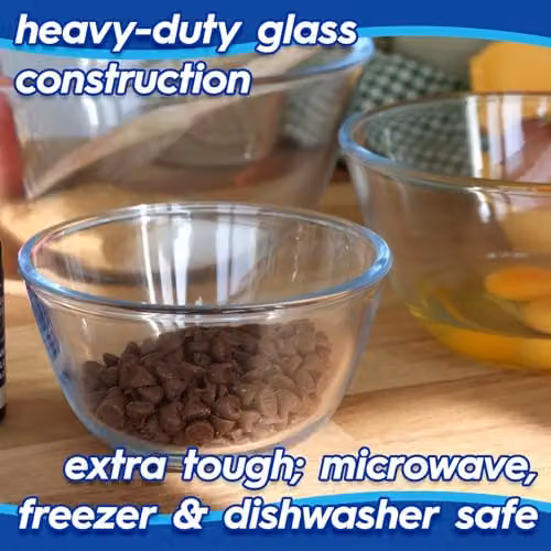 Harbour Housewares Glass Nesting Mixing Bowl Set of 3, Transparent – 2