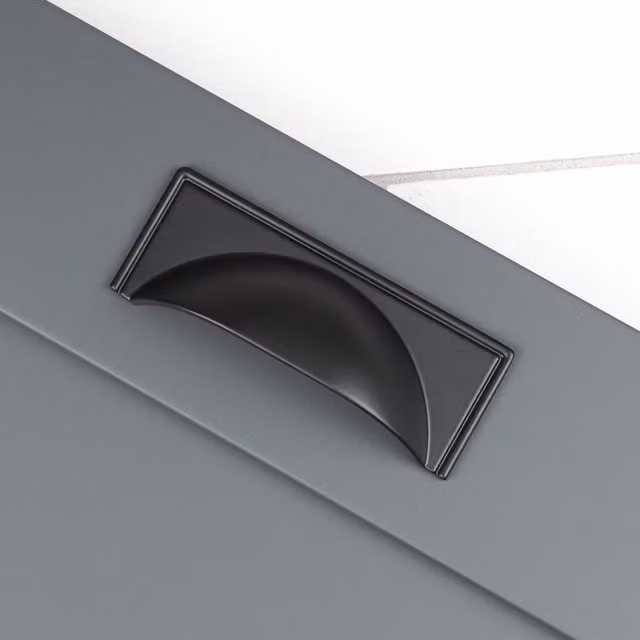 Handle & Home Classic Cabinet Round Pull in Matt Black Zinc, 97mm
