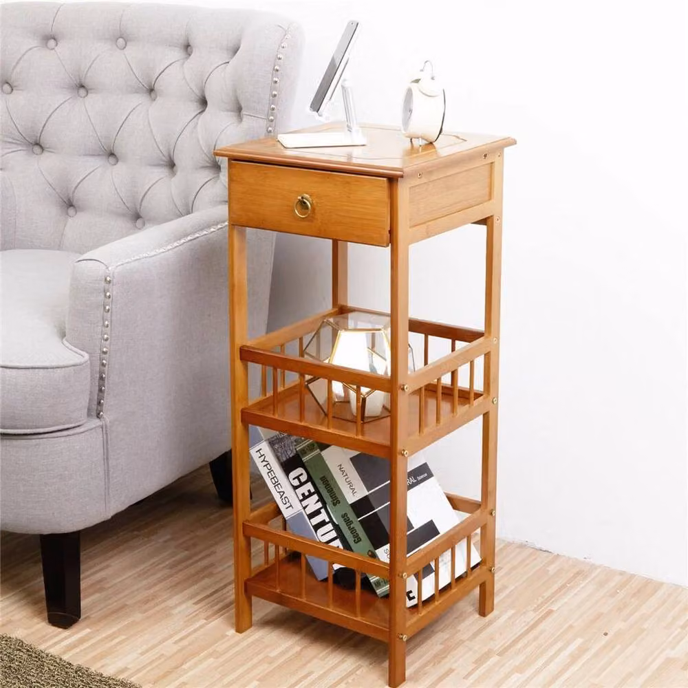 KORVIXA Brown Bedside Table and Nightstand, W/D/H: 30 x 30 x 78 cm – 5