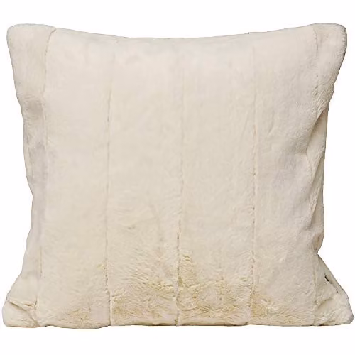 Paoletti Empress Square Faux Fur Filled Cushion in Beige, W/D/H: 45 x 45 x 45 cm – 1