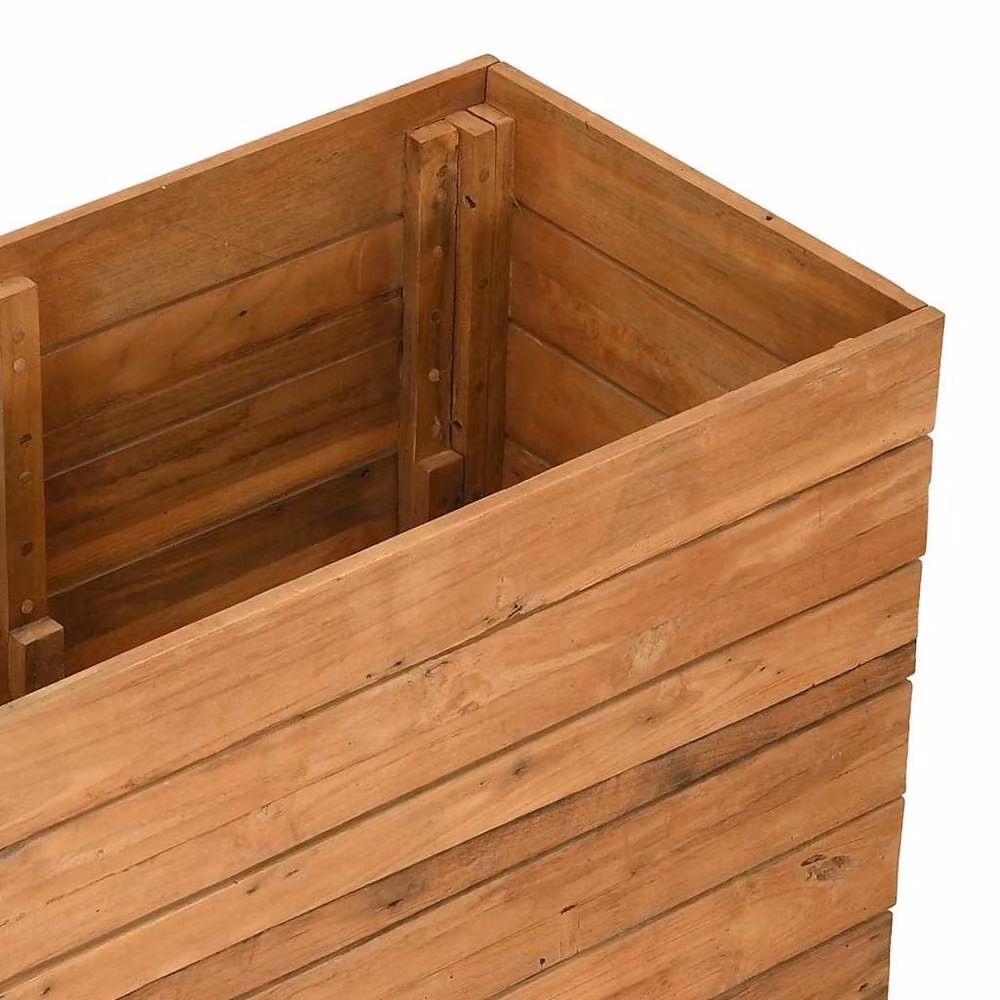 Berkfield Home Raised Bed in Brown Solid Teak Wood and Steel, W/D/H: 150 x 40 x 72 cm – 4