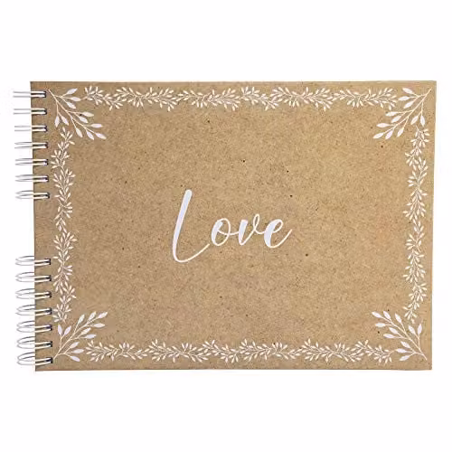 Exacompta Spiral-bound Photo Album with 50 Blank Pages and Kraft Paper Cover, Capacity for 150 Photos, W: 32 cm, H: 22 cm
