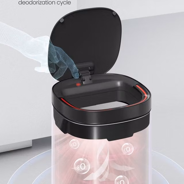 SONGMICS Motion Sensor Kitchen Bin, Black, W/D/H: 30 x 30 x 74.6 cm