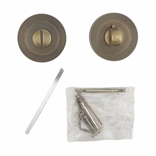 AXS Hardware Aluminium Bathroom Turn and Release Privacy Lock with Deadbolt in Antique Brass – 2