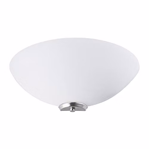 Happy Homewares Classic Silver Wall Uplighter with White Glass Dome, Width: 30.5 cm