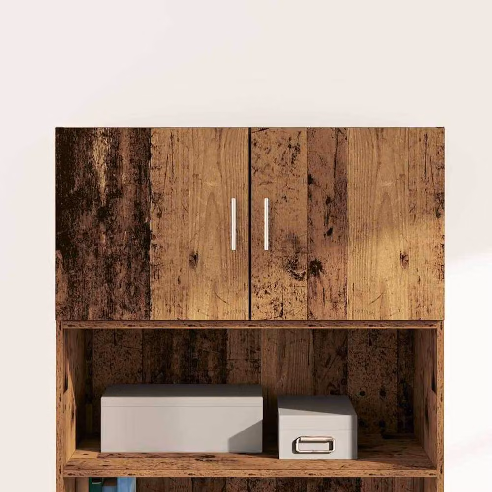 Berkfield Home Wall Mounted Cabinet in Brown Old Wood, W/D/H: 80 x 42.5 x 40 cm – 3