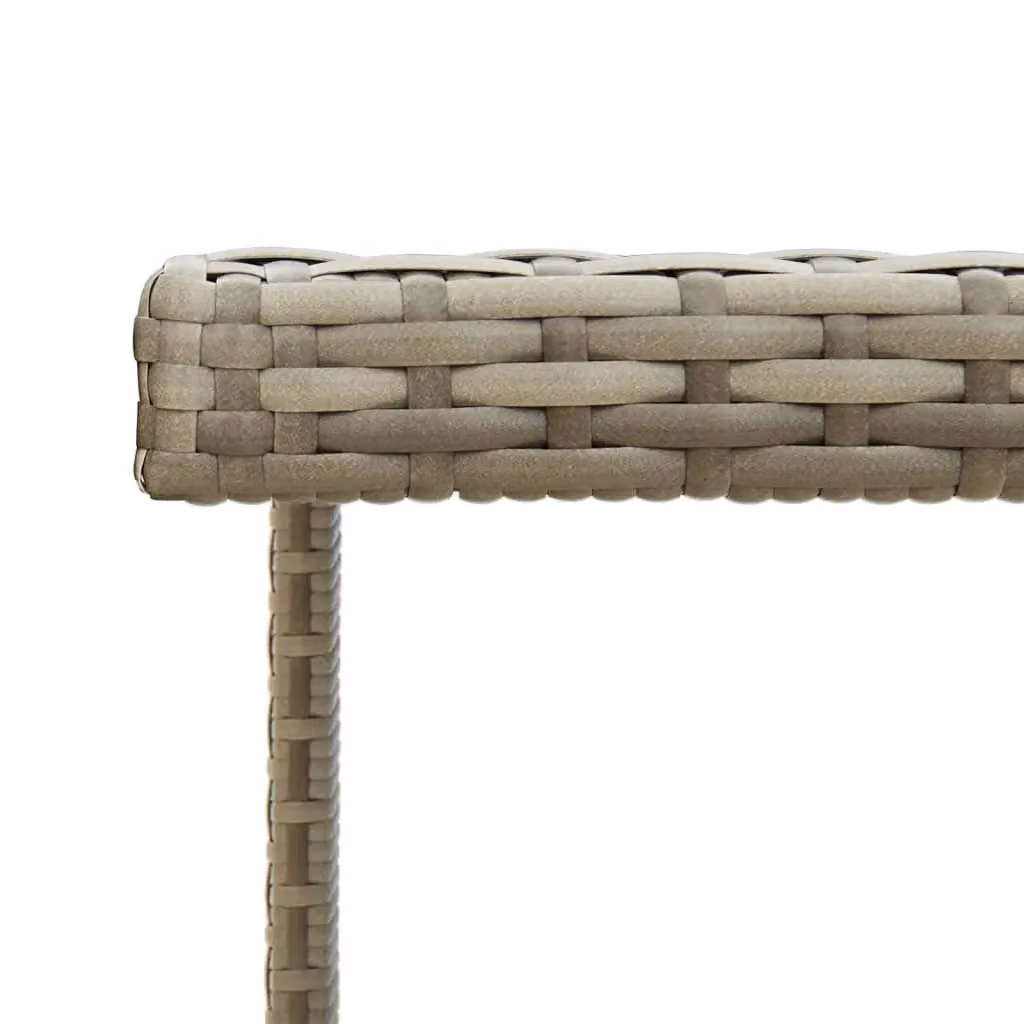 Berkfield Home Extendable Square Garden Table in Grey Poly Rattan and Glass, W/D/H: 107 x 107 x 74 cm – 3