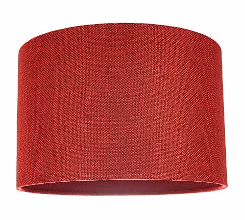 Happy Homewares Red and White Round Fabric Drum Lampshade, Diameter: 30.48 cm – 1