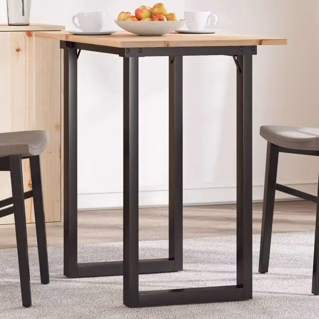 Berkfield Home O-Frame Rectangular Dining Table in Brown Solid Pine and Steel, W: 80 cm, D: 50 cm, H: 75.5 cm – 1