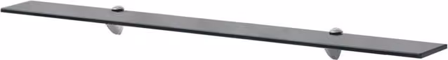 Berkfield Home Black Glass Floating Shelf, W: 100 cm, D: 10 cm