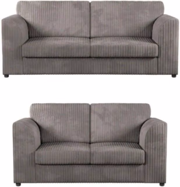 Snug Furniture Birmingham Ltd Chicago 3+2 Sofa Set in Grey Jumbo Cord – 1