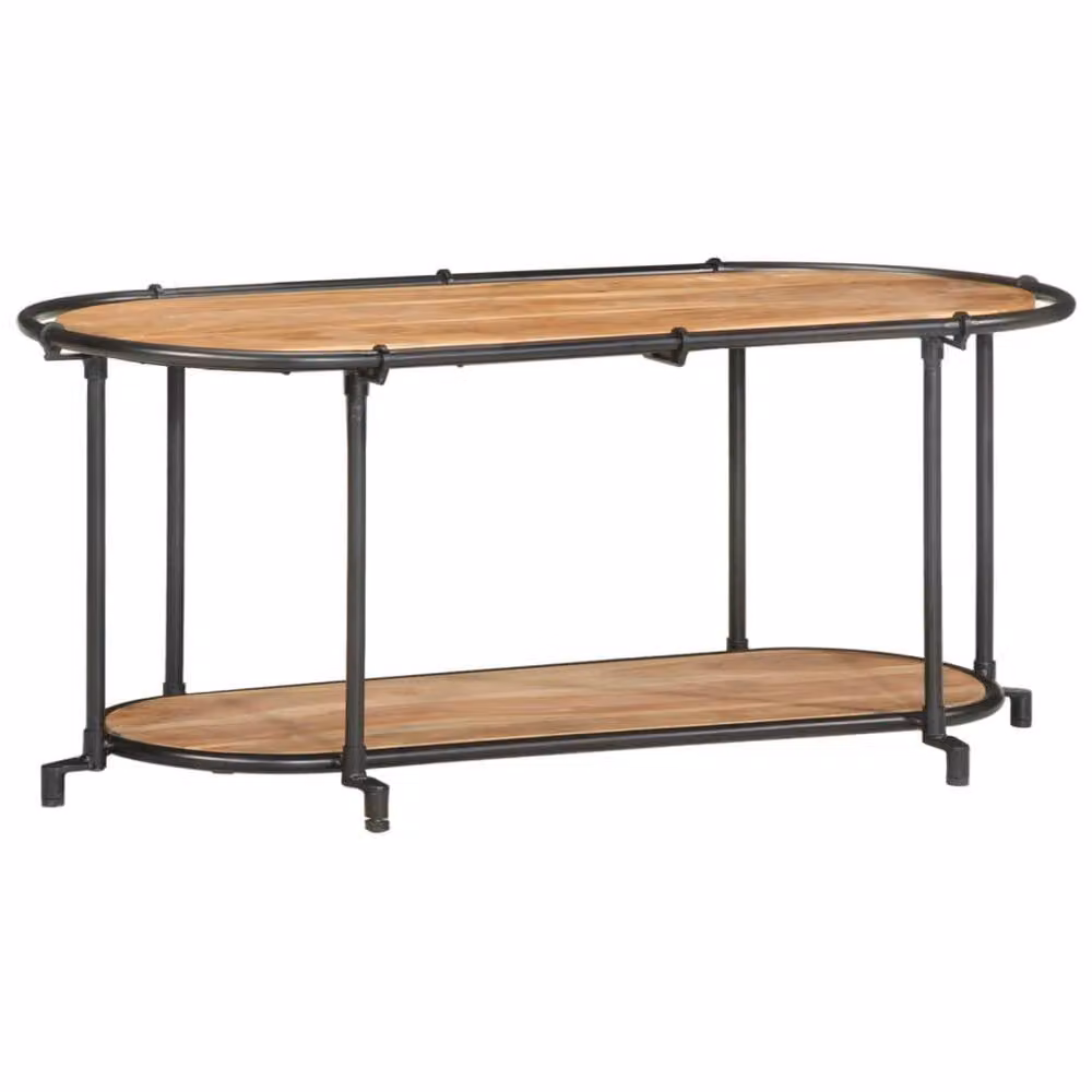 Berkfield Home Industrial TV Cabinet in Brown Solid Acacia Wood and Metal, W/D/H: 100 x 42 x 40 cm – 2