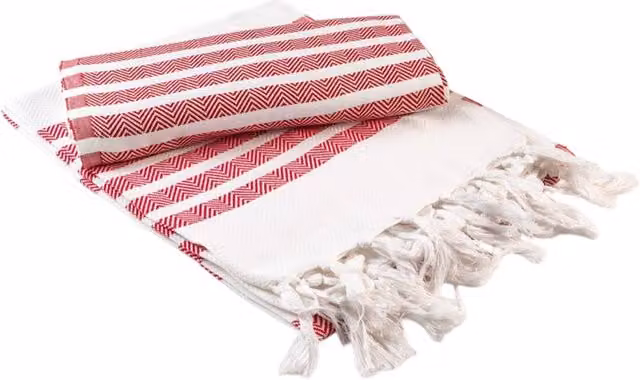 ARTG Hamamzz Dalaman Striped Cotton Towel in White, W/D: 240 x 180 cm